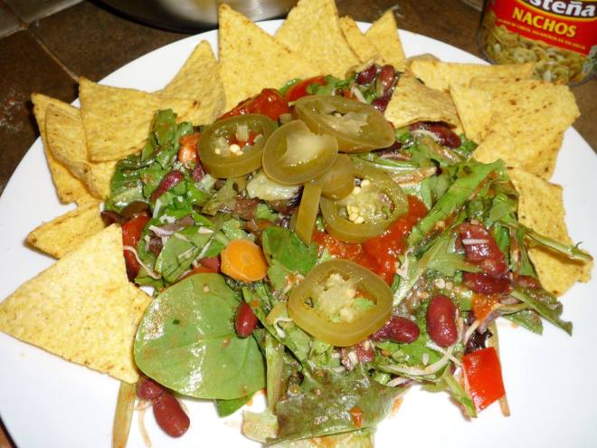 Photo of home made (in France) nachos taken from Nancy Kerschen's Facebook profile.