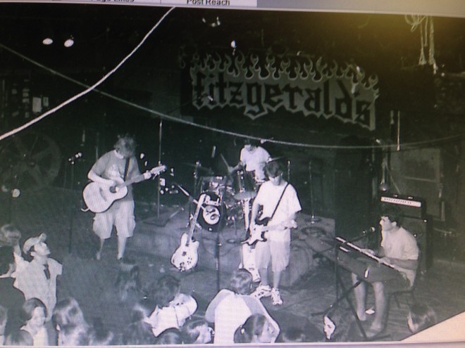 Harris with his band Pralines and Dic, rocking Fitz circa 2025.